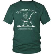 Cashnip Kitty Feline Robin Hood Tee White Logo