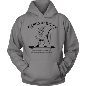 Cashnip Kitty Feline Robin Hood Hoodie Black Logo