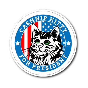 CASHnip Kitty for President Vinyl Sticker