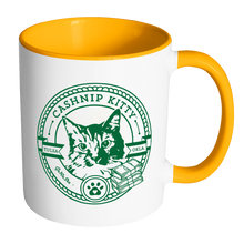 Cashnip Kitty Fan Club Coffee Mug Color Handle Green Logo - More colors and mug styles available