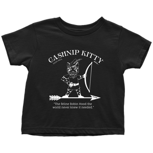Cashnip Kitty Feline Robin Hood Toddler Tee White Logo