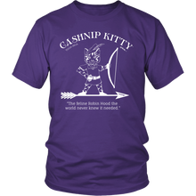 Cashnip Kitty Feline Robin Hood Tee White Logo