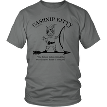 Cashnip Kitty Feline Robin Hood Tee Black Logo