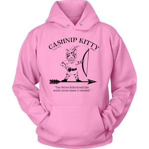 Cashnip Kitty Feline Robin Hood Hoodie Black Logo