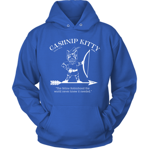 Cashnip Kitty Feline Robin Hood Hoodie White Logo
